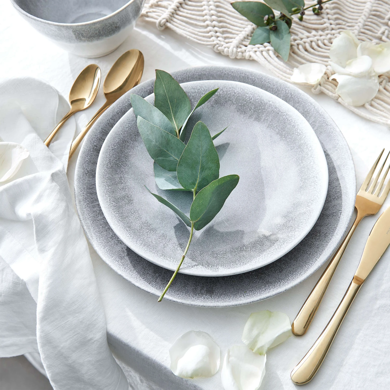 4x Frühstücksteller Ø23cm ATLANTIS in Grau