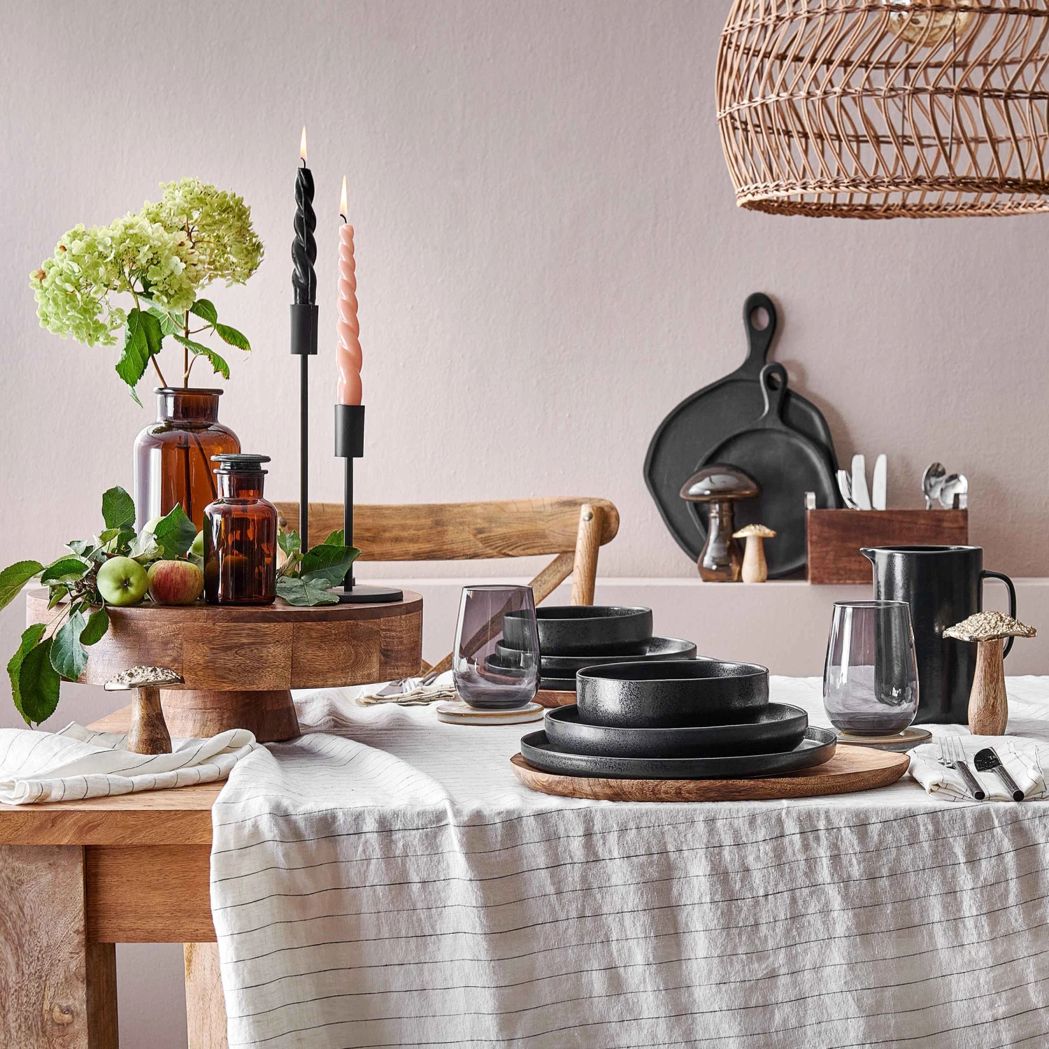 4x Pastateller Ø23cm CASA NOVA in Schwarz