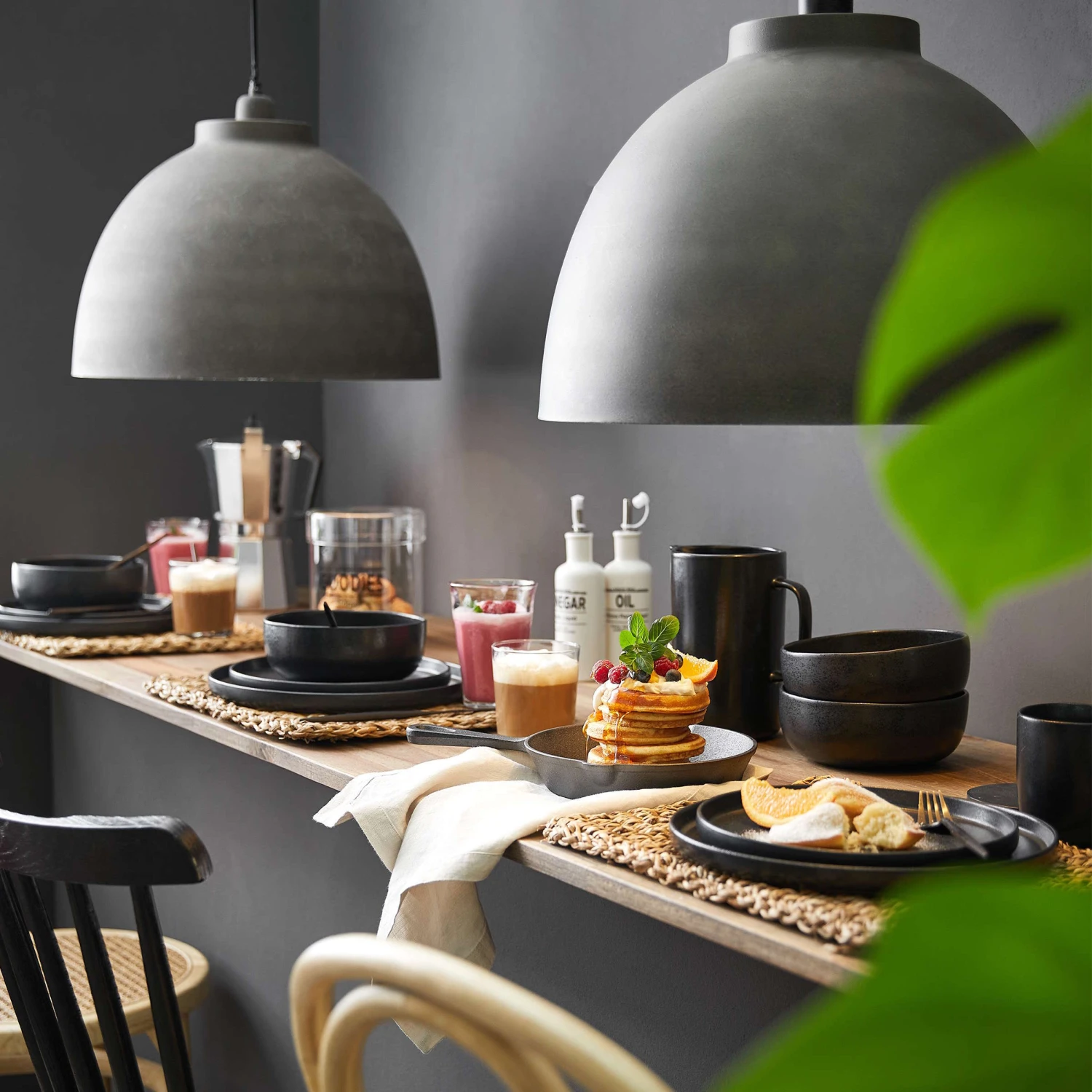 4x Pastateller Ø23cm CASA NOVA in Schwarz