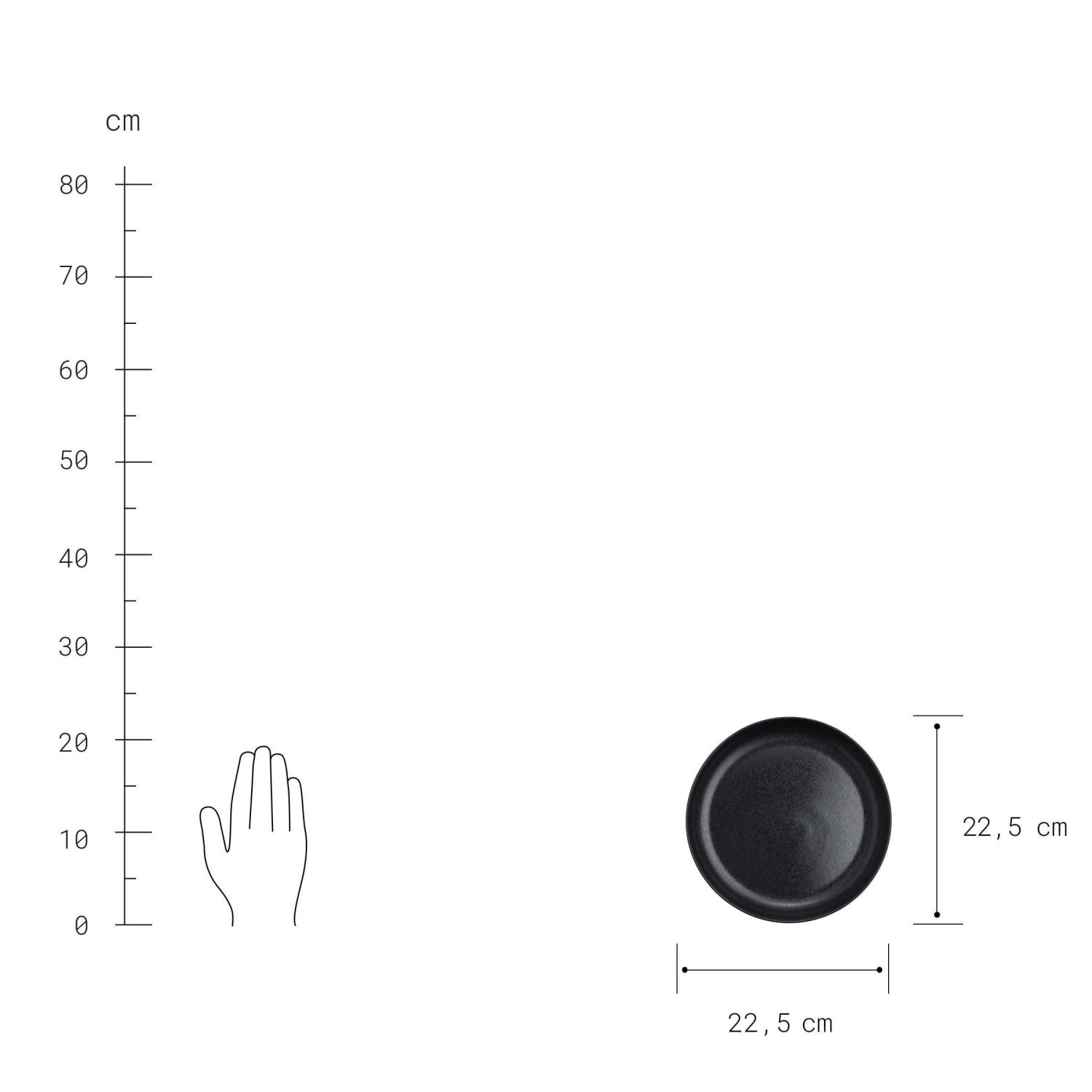 4x Pastateller Ø23cm CASA NOVA in Schwarz