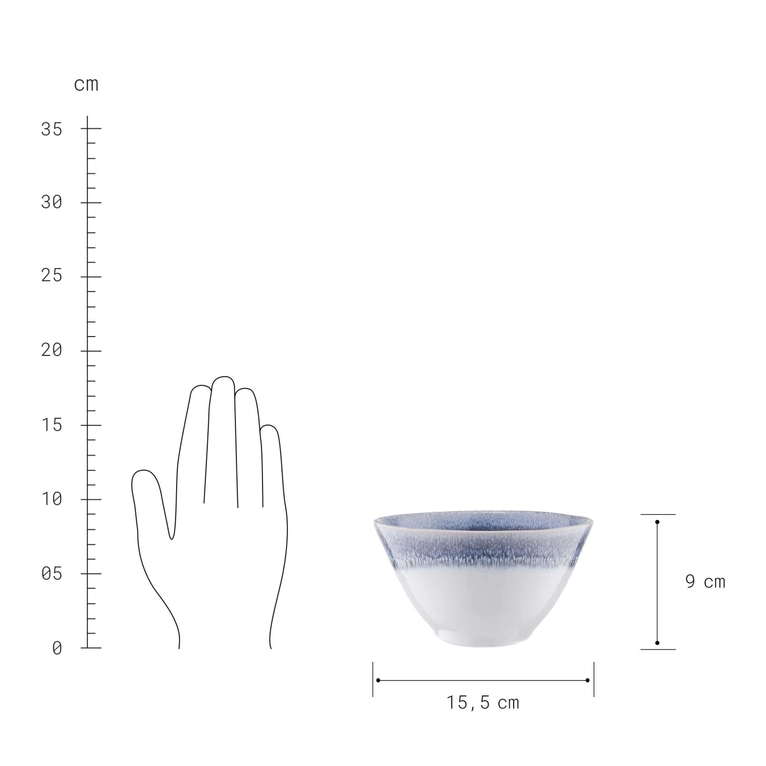 4x Schale 640ml ATLANTIS in Blau