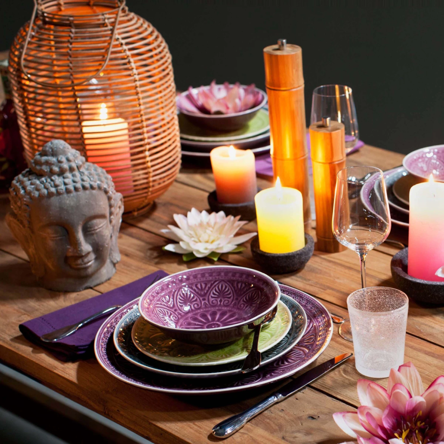 6x Teller Ø21cm SUMATRA in Grau