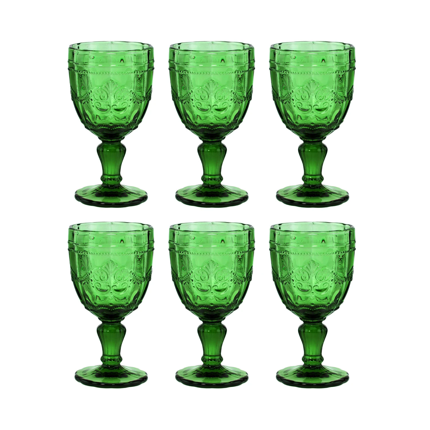 6x Weingläser 230ml VICTORIAN in Dunkelgrün