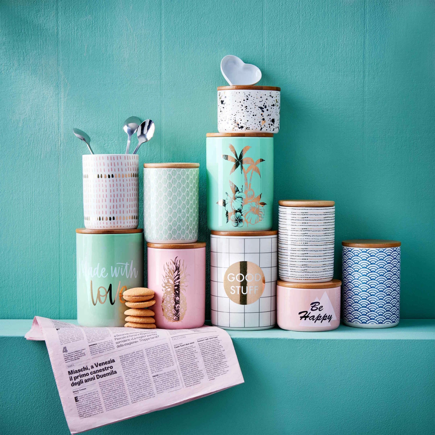 Aufbewahrungsdose Blätter 700 ml QUEEN IT in Grün