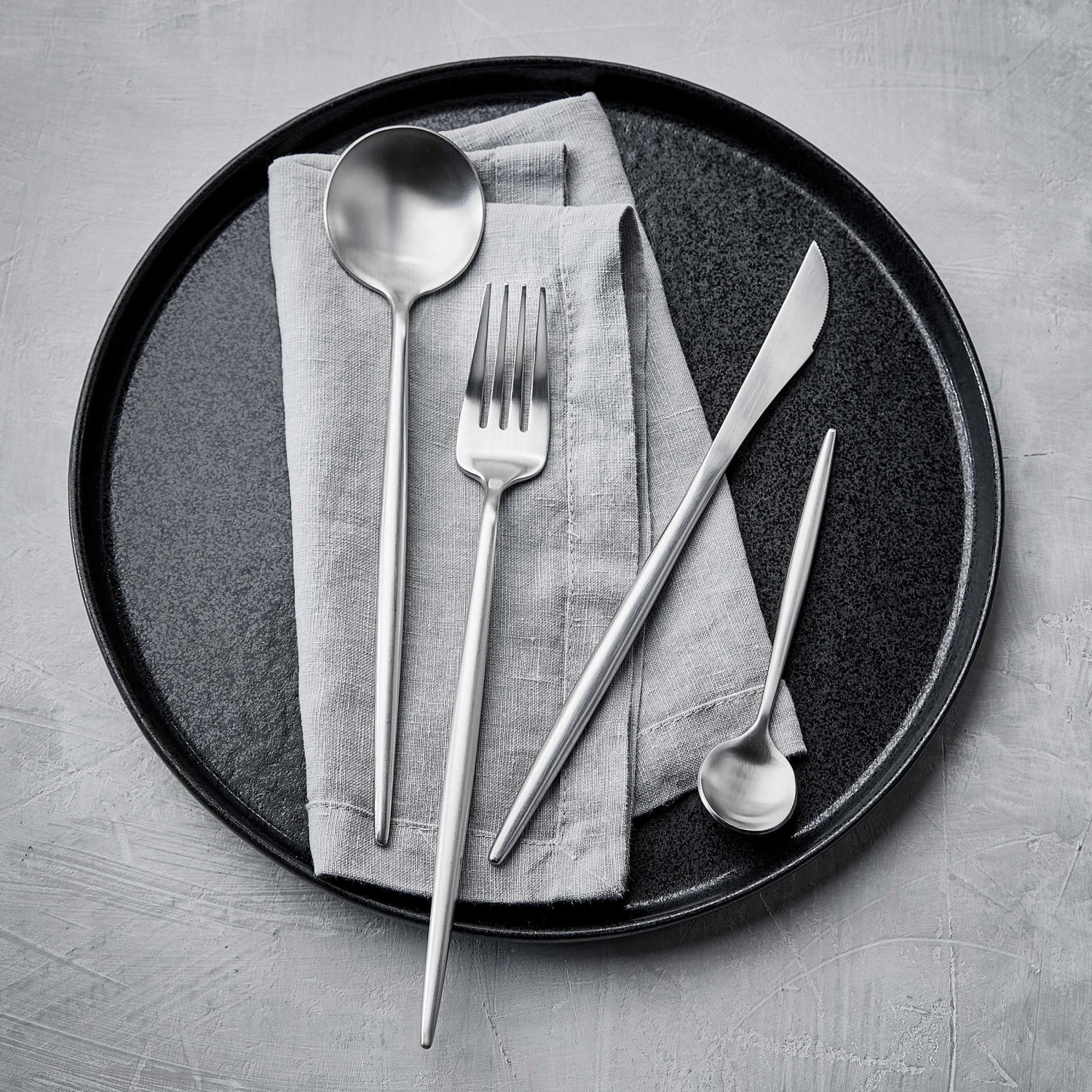 Besteck-Set 4-tlg. matt STILETTO in Silber