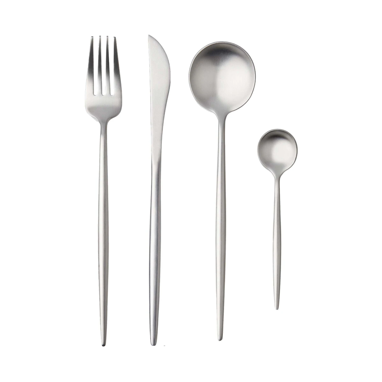 Besteck-Set 4-tlg. matt STILETTO in Silber
