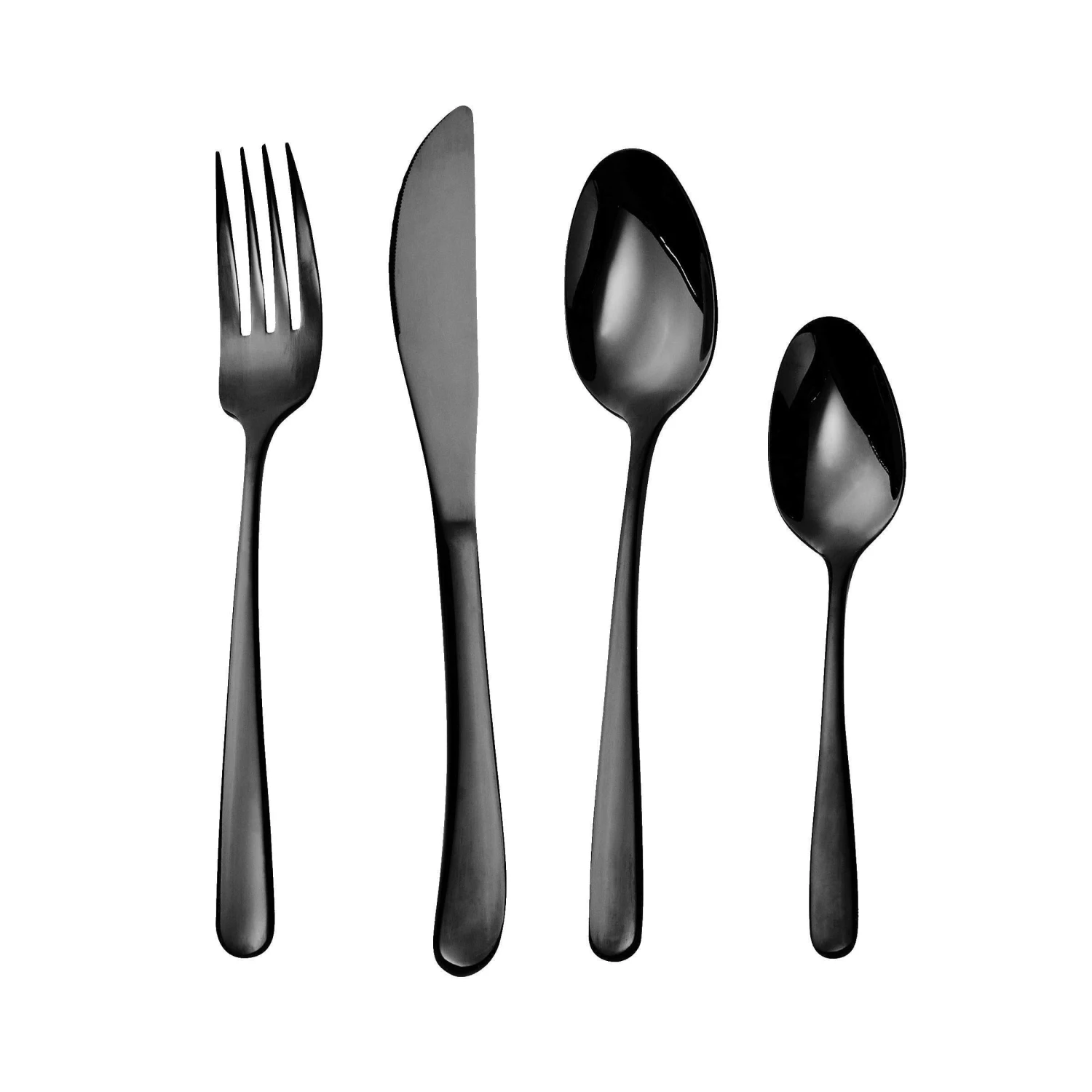 Besteck-Set 4-tlg. QUEENS in Schwarz