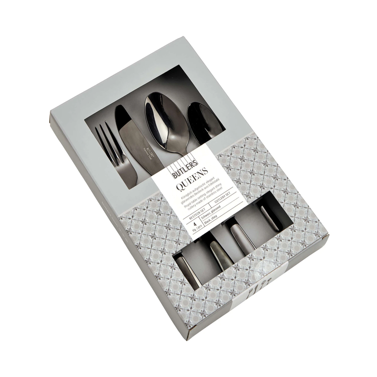 Besteck-Set 4-tlg. QUEENS in Schwarz