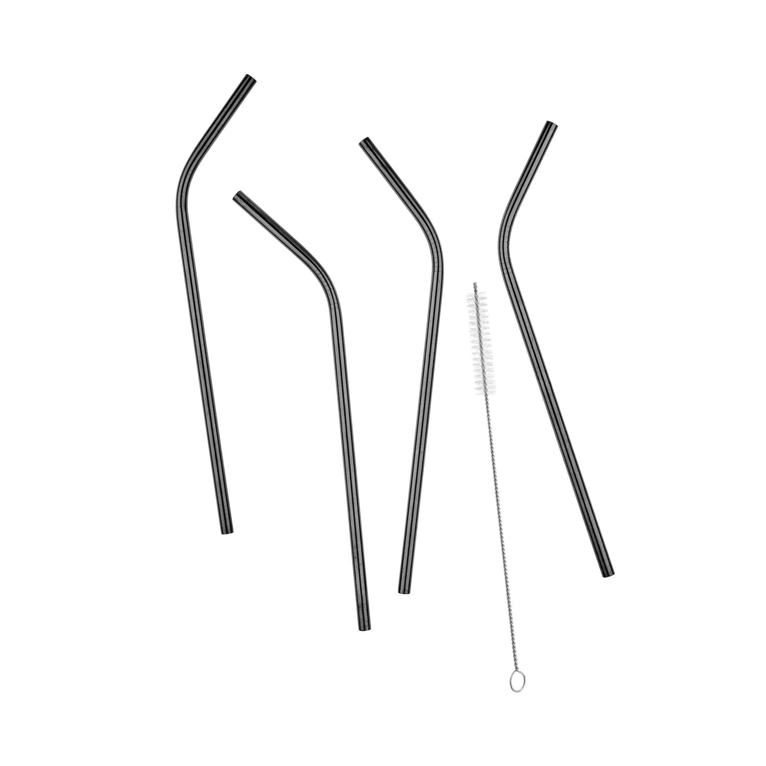 Edelstahltrinkhalme mit Bürste MANHATTAN LOUNGE in Schwarz