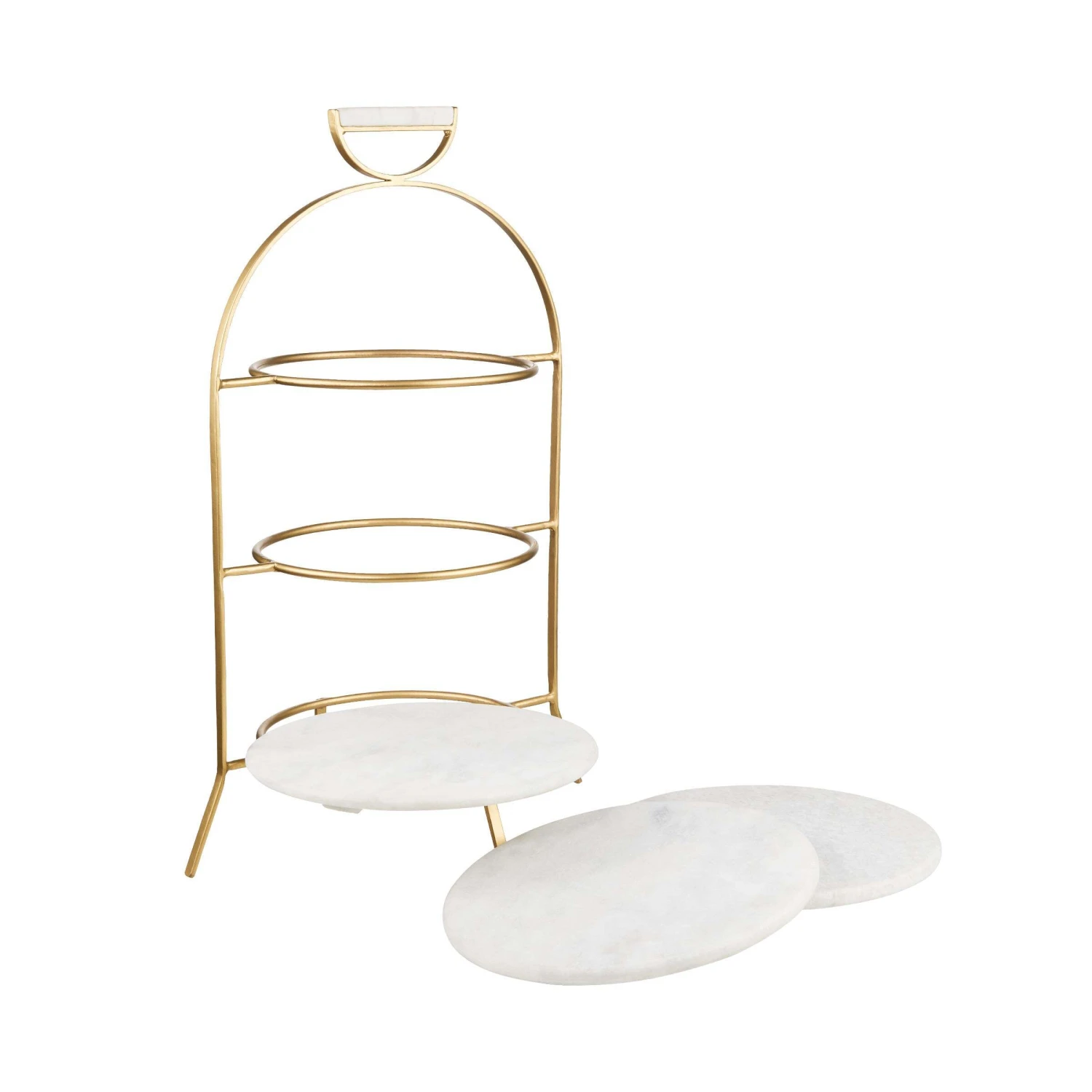 Etagere 3-stufig Höhe 65cm MARBLE in Weiß