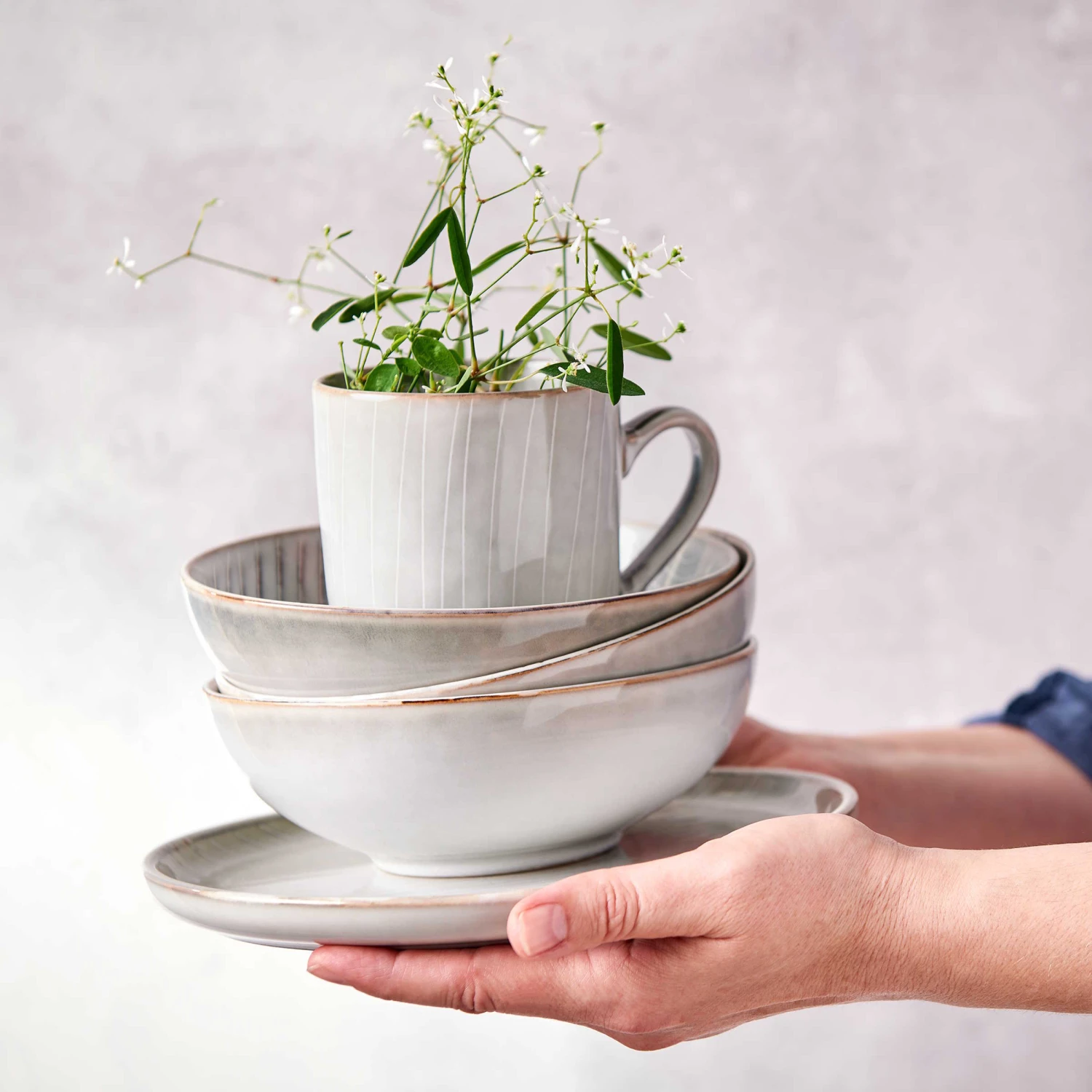 Geschirr-Set 12-tlg. HENLEY in Grau