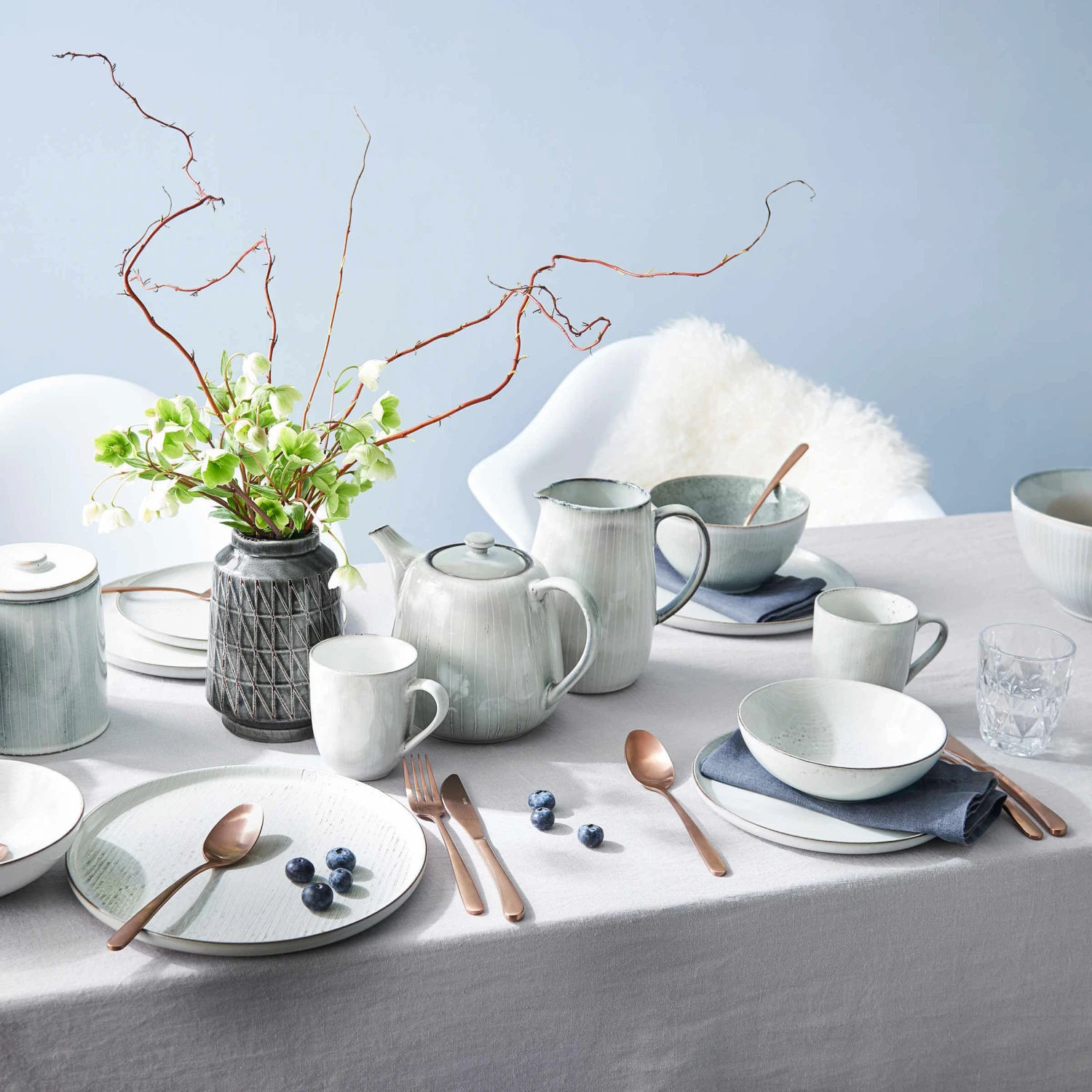 Geschirr-Set 12-tlg. HENLEY in Grau