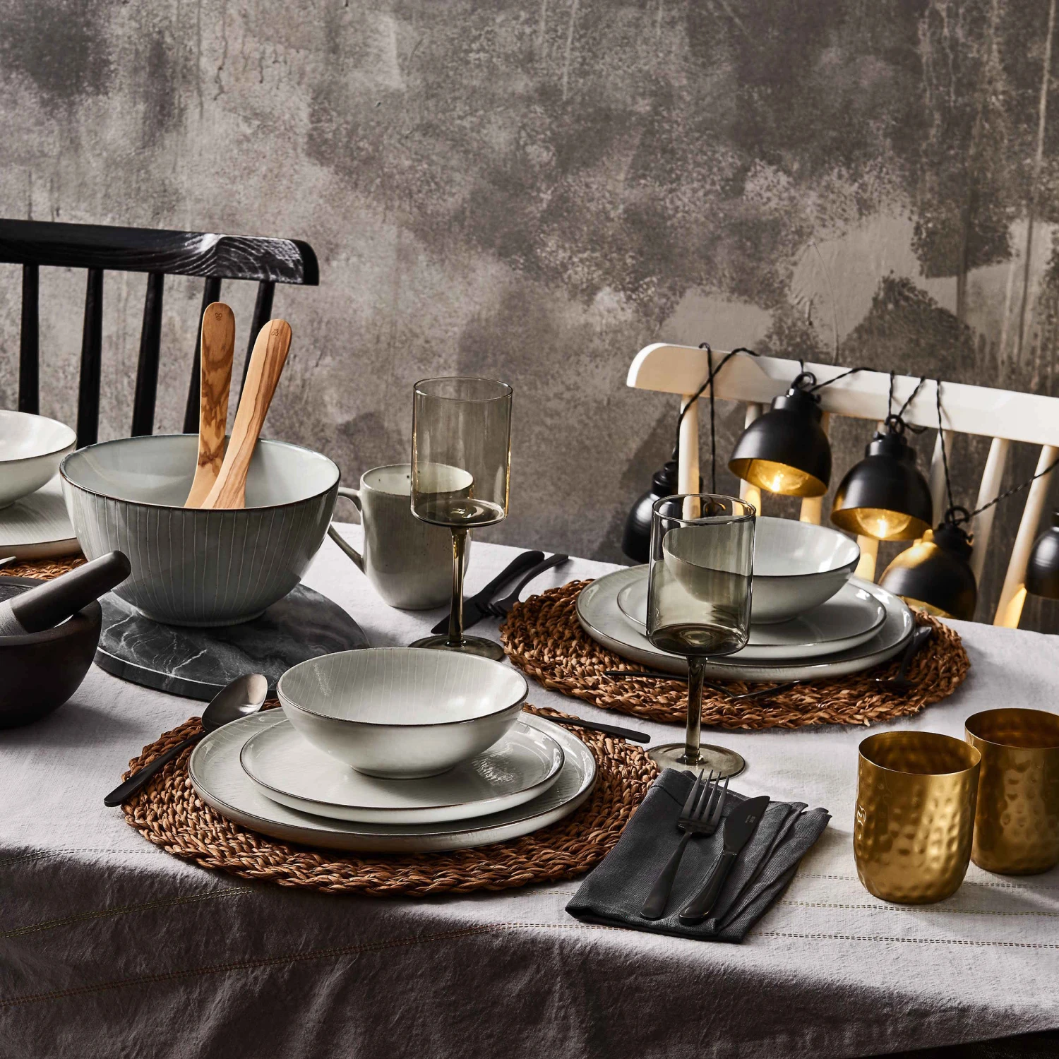 Geschirr-Set 12-tlg. HENLEY in Grau