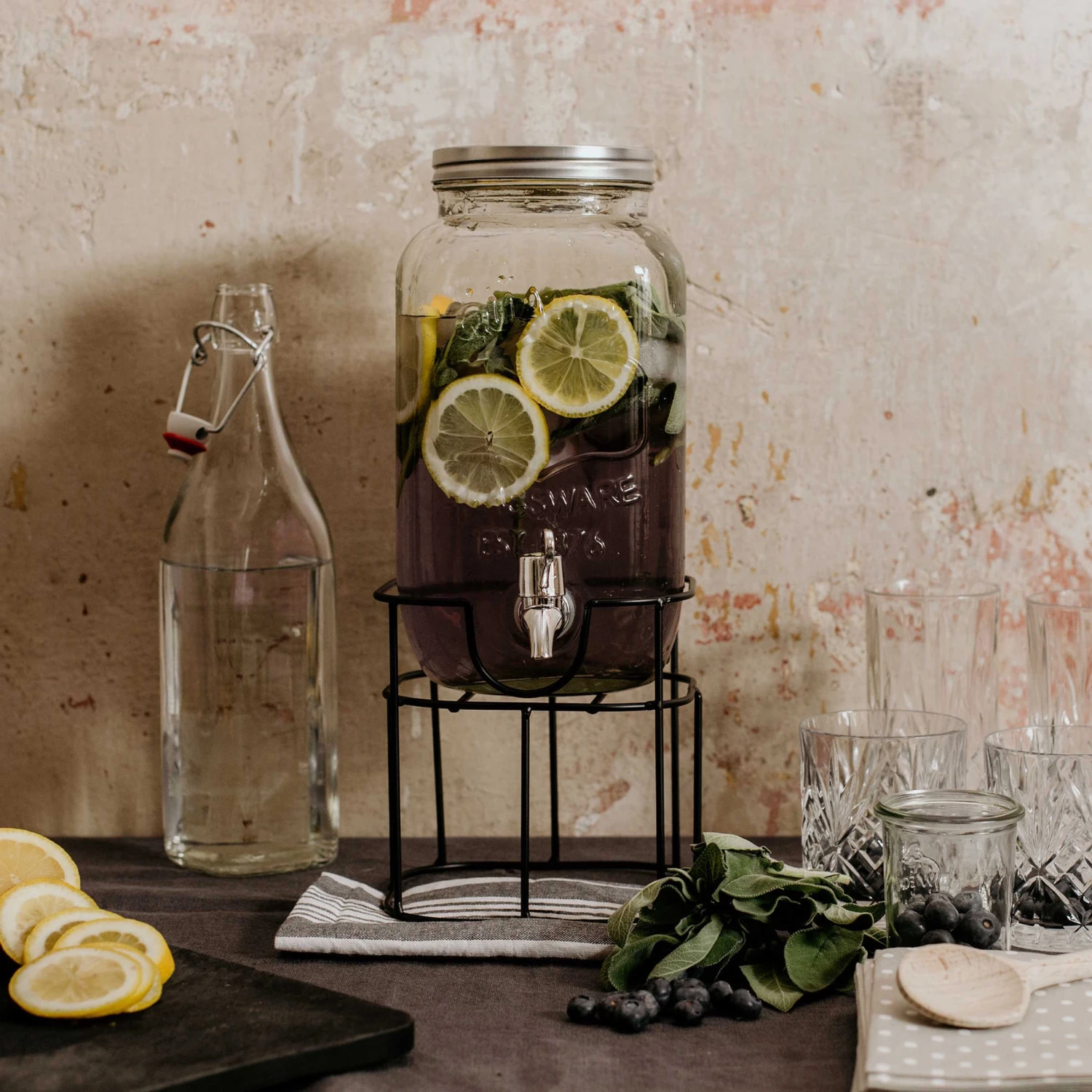 Getränkespender 2-teilig REFRESH in Transparent