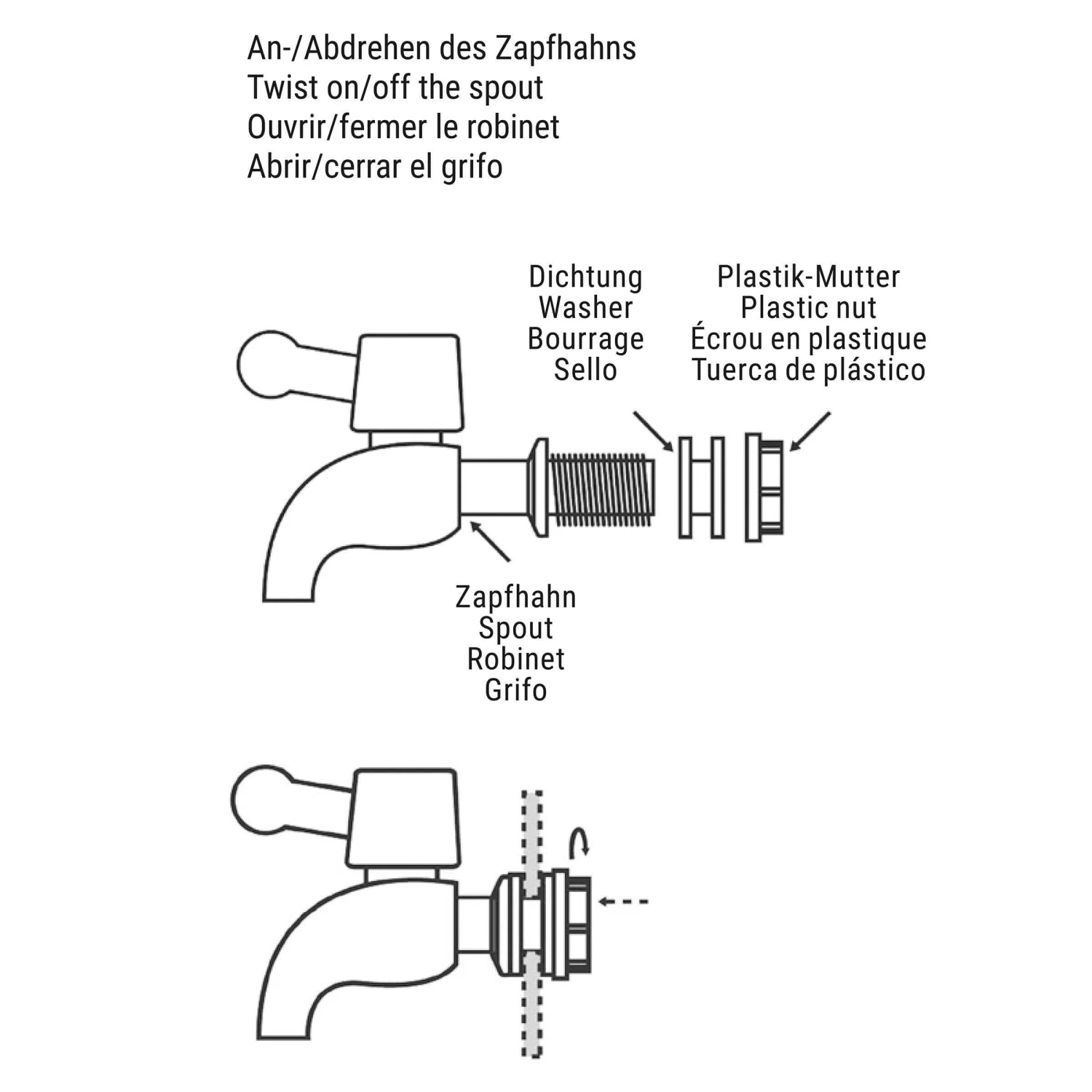 Getränkespender 2-teilig REFRESH in Transparent