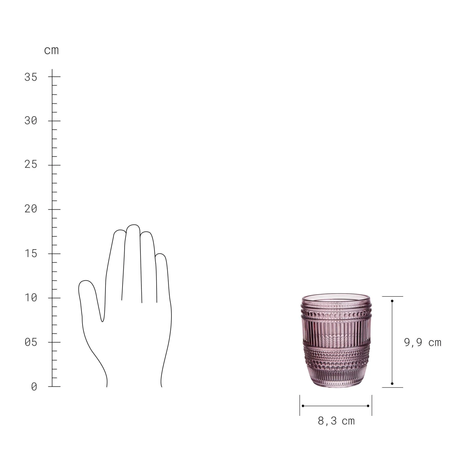 Glas 250ml FIRENZE in Lila