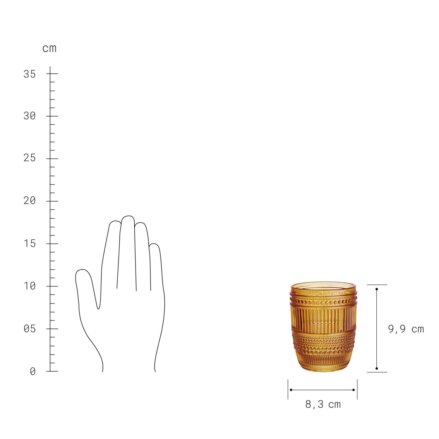 Glas 250ml FIRENZE in Orange