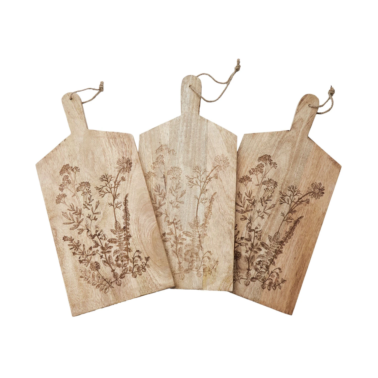 Schneidebrett Blumen L 35 x B 22cm FINE CUT in Braun