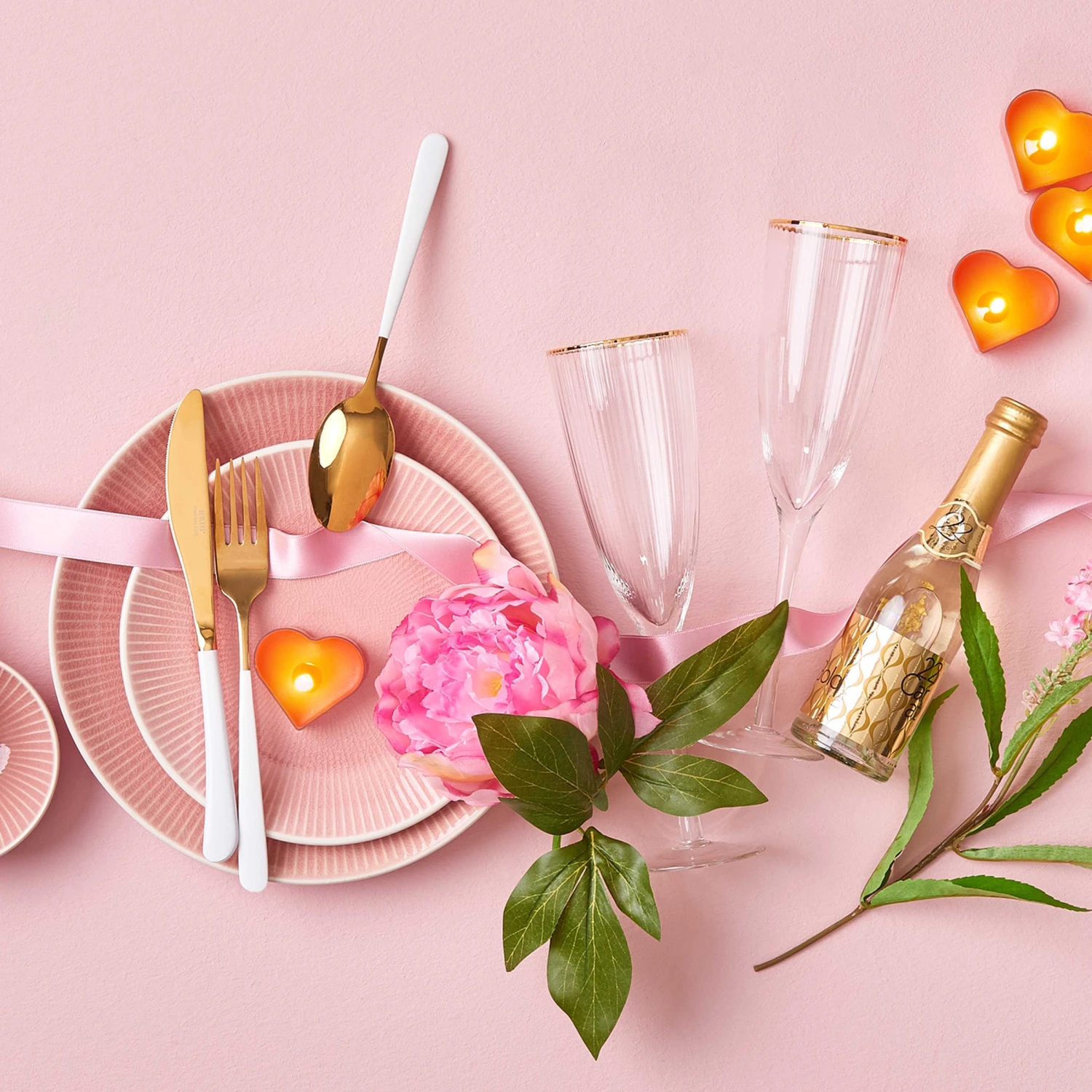 Sektglas mit Goldrand und Rillen 250ml GOLDEN TWENTIES in Transparent