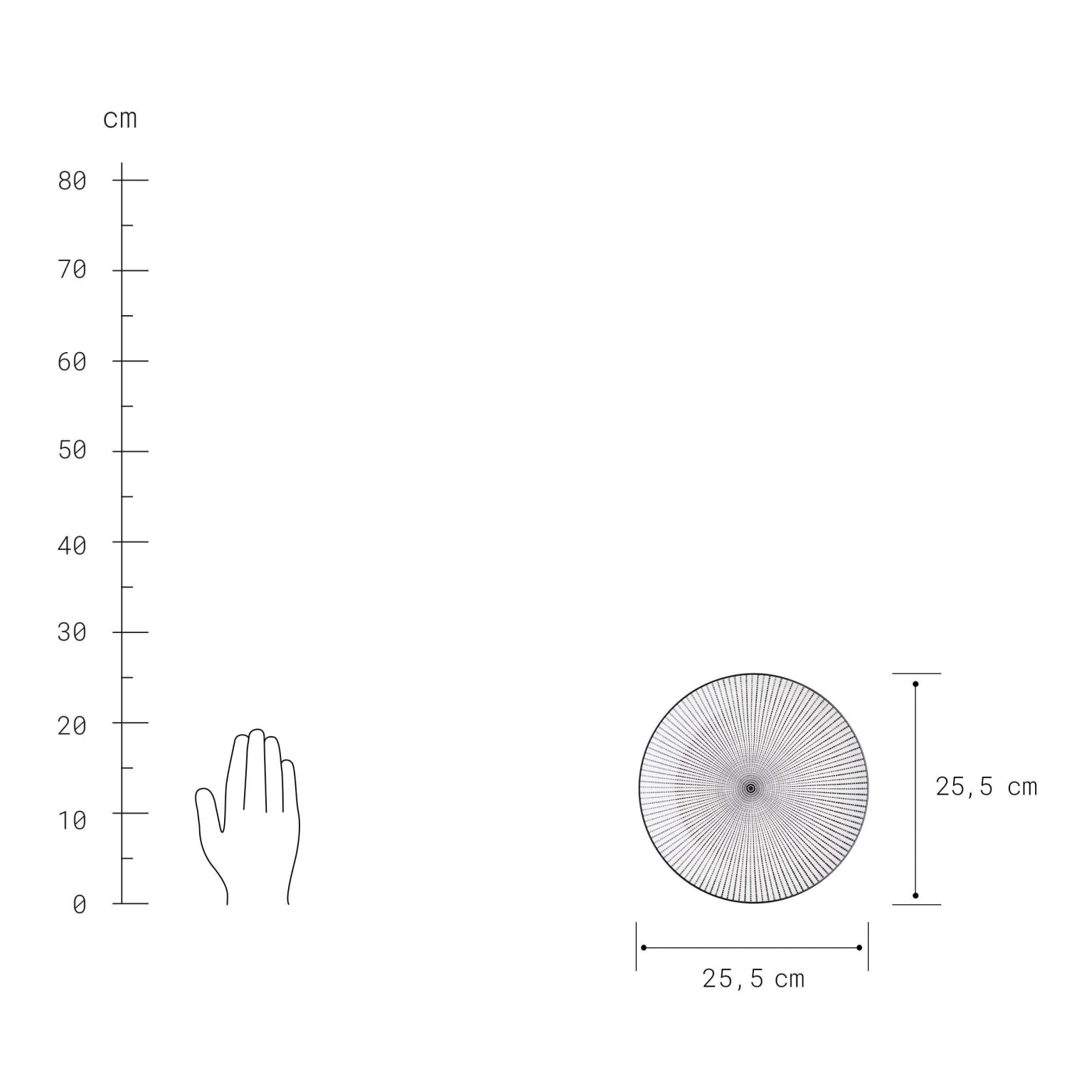 Teller Ø25,5cm DIM SUM in Schwarz-Weiß