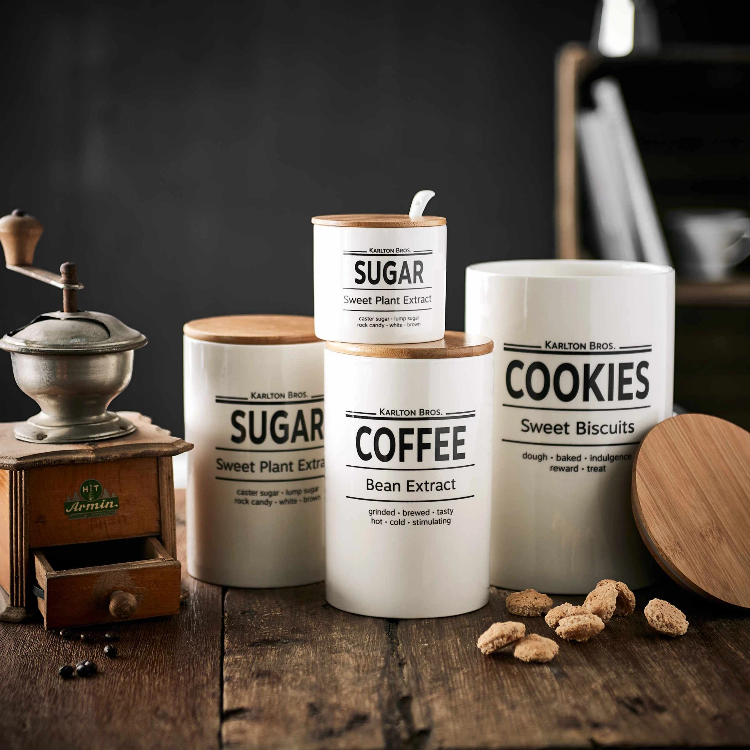 Vorratsdose Sugar 1100ml KARLTON BROS. in Weiß