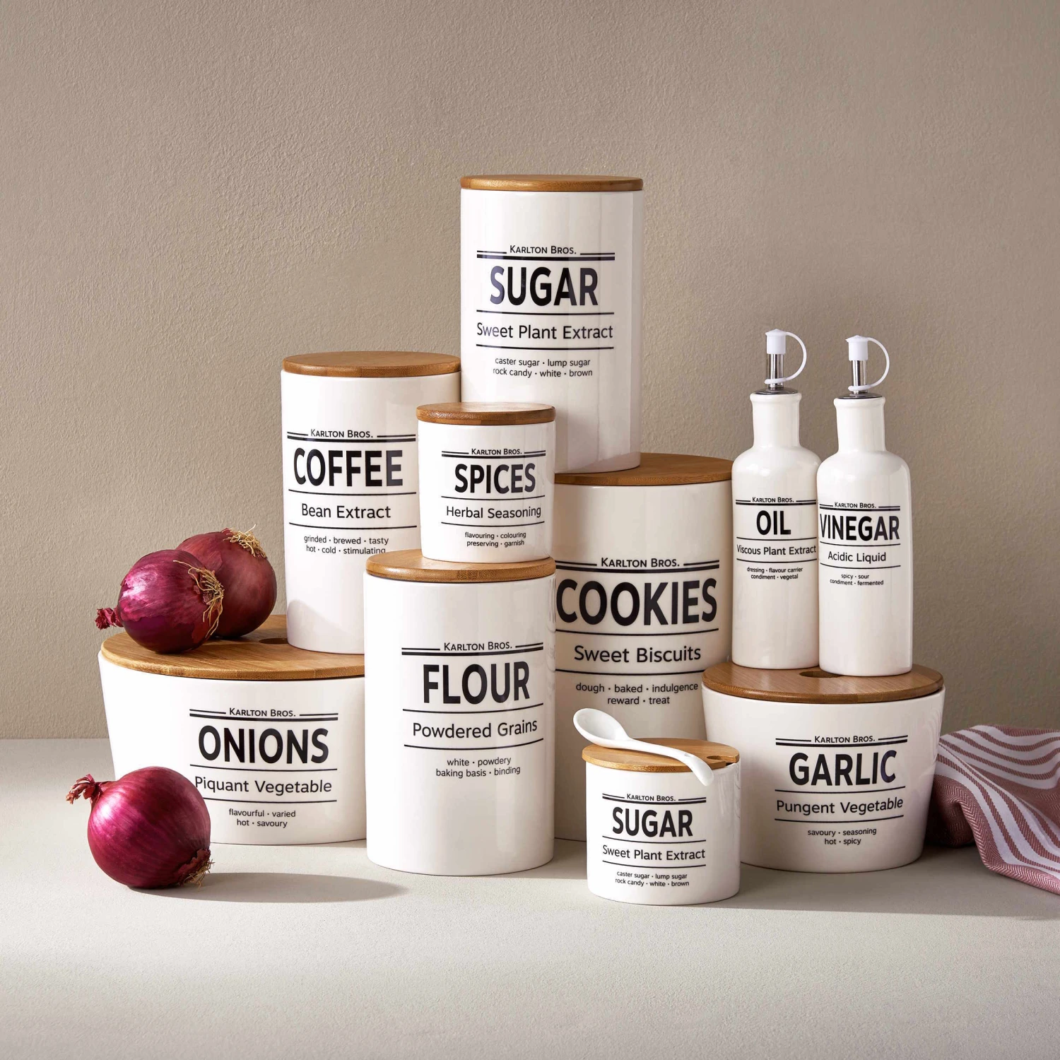 Vorratsdose Sugar 1100ml KARLTON BROS. in Weiß