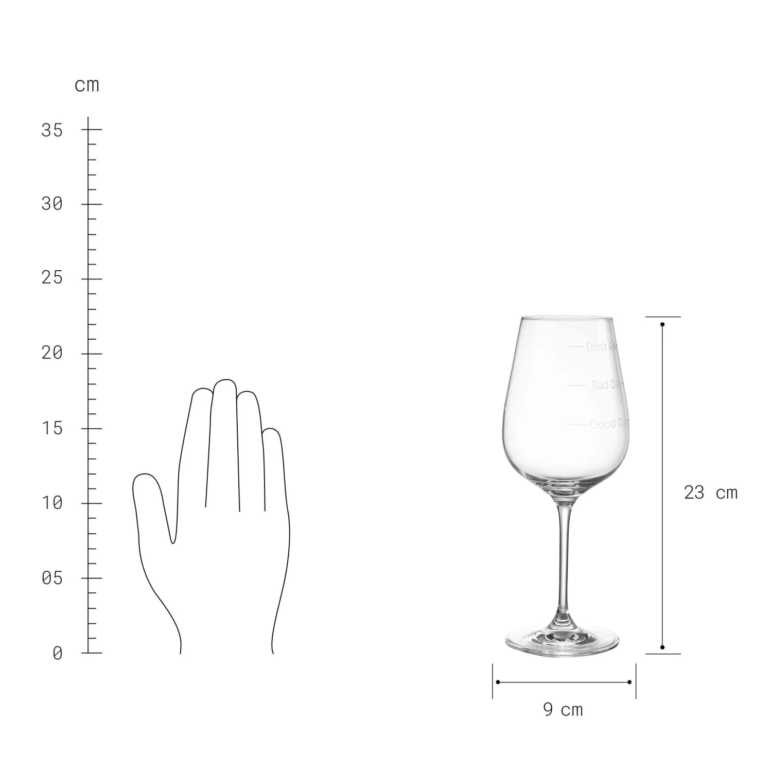 Weinglas 480 ml DON`T ASK in Transparent